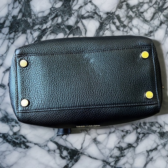 Michael Kors Kirby Leather Satchel Shoulder Bag BLACK Purse - Picture 4 of 6